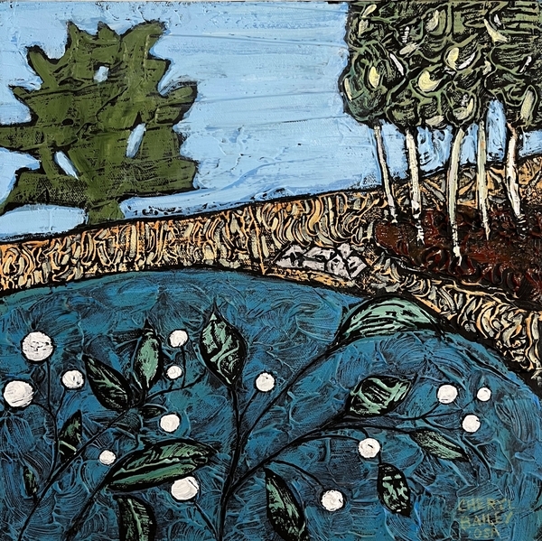 Buttonbush in July 12"x12" acrylic on gallery canvas SOLD