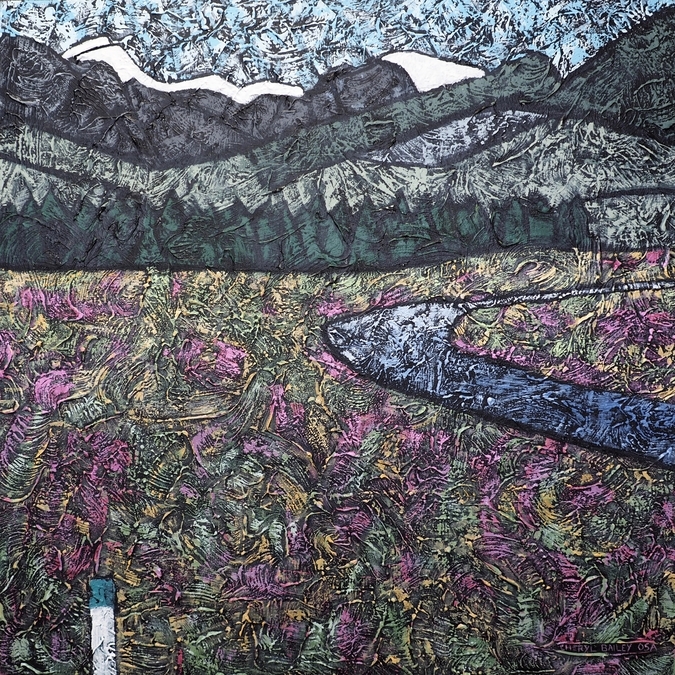 Columbia River Valley, Fairmont B.C. 30"x30" acrylic on gallery canvas