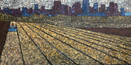 Going to Town 24"Hx48"W Acrylic on Canvas SOLD