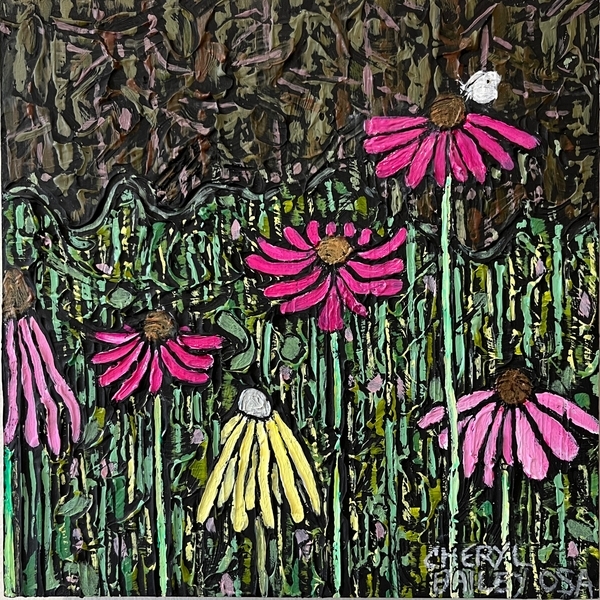 Party of Pinks 8"x8" Acrylic on wood panel SOLD