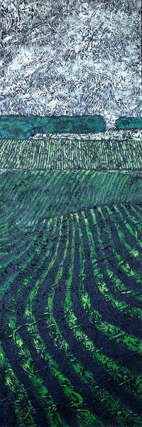 Spring in the Hills 12"x36" Acrylic on Canvas (this work has been donated to the Peacebuilders.ca gala and auction)